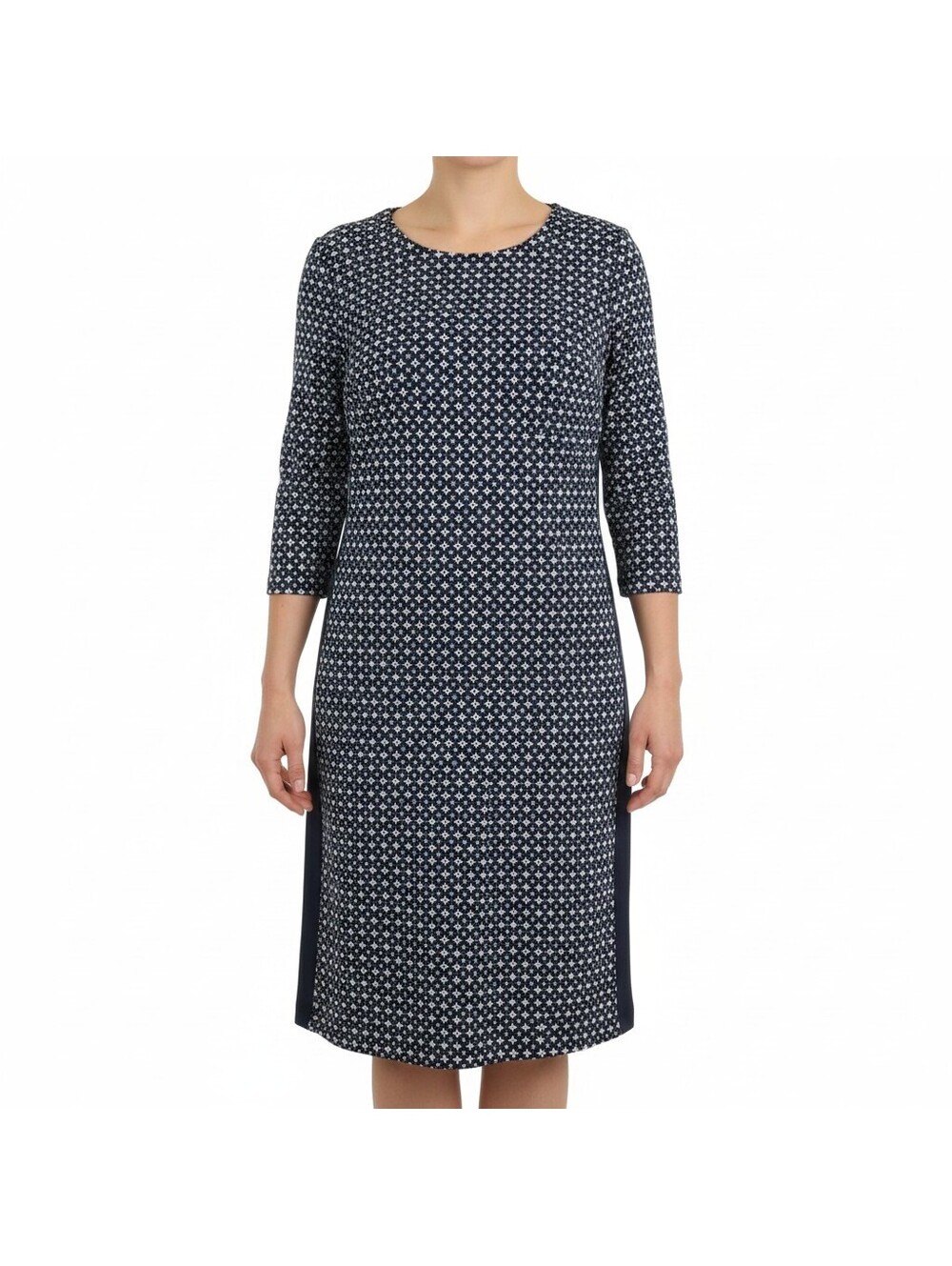 NWT Esmara Navy Blue & White Geometric Knit Sheath Dress - L